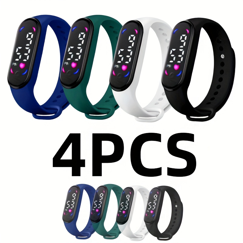 4pcs Stylish Touch LED Electronic Watch Set